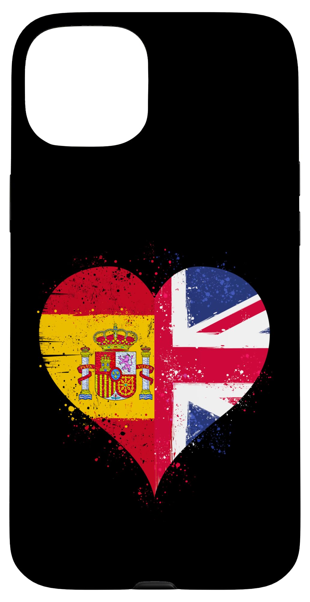 British Spanish Pride A Cool Vintage Union Jack Spain Flag Case for iPhone 15 Plus