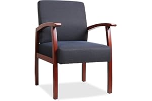 Lorell Deluxe Guest Chair, Cherry/Midnight Blue