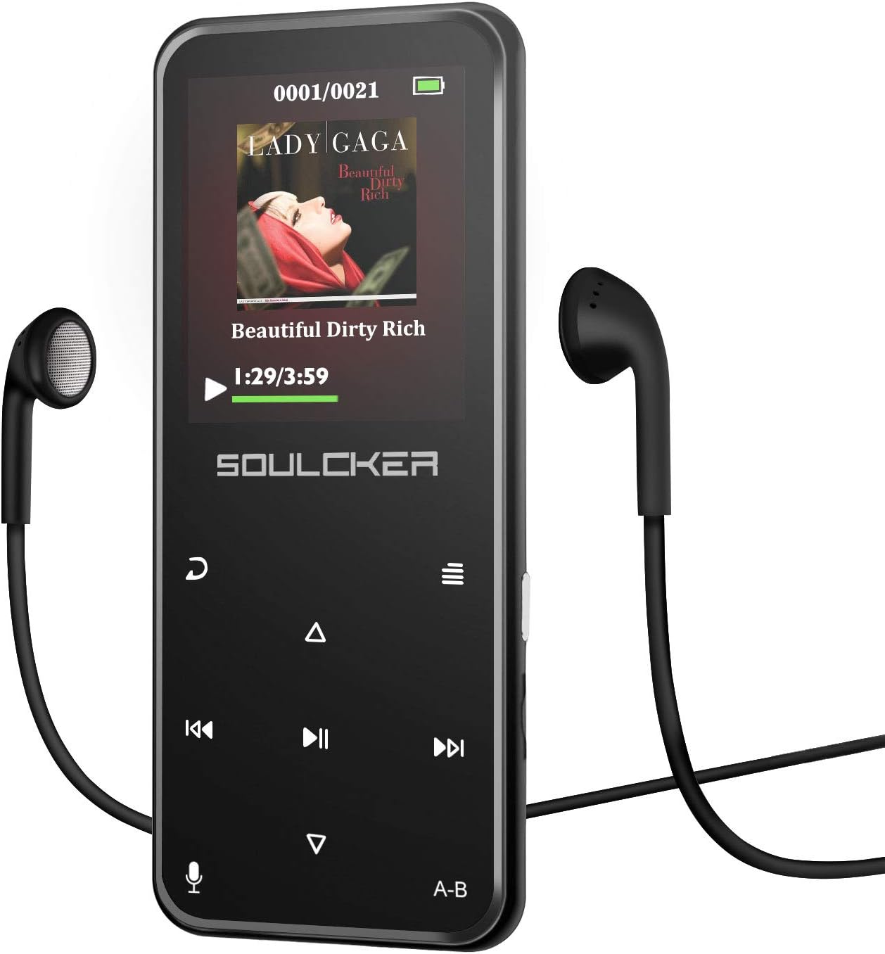 MP3 Player, Bluetooth 8G Portable Lossless Sound MP3 Music Players, Digital Audio Music Player with FM Radio/Voice Recorder, Support Expandable Max up to 128G, Headphones and Sports Armband Included