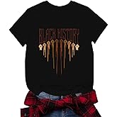 Juneteenth Shirts Women:Black History Month Letter Graphic Shirt Black Pride African Culture Tee Top