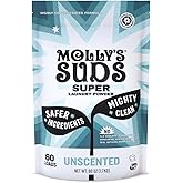 Molly's Suds Unscented Super Powder Detergent | Extra Strength Laundry Soap, Stain Fighting | Sensitive Skin | Simple, Effective Ingredients | 60 Loads