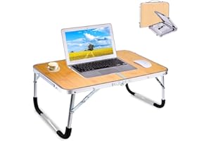 Tlingsd Foldable Laptop Table for Bed, Lap Desk, Bed Desk, Breakfast Serving Bed Tray, Portable Aluminum Alloy Mini Picnic Ta