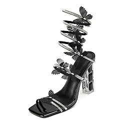 VOZTOLLS Women's Rhinestone Crystal Butterfly High