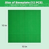 Lekebaby 12 Green Baseplates 10x10 32x32 Studs ABS Compatible with Major Brands view 7