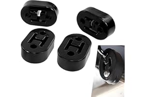 JEWKOT 4Pcs Car Rubber Exhaust Hanger,Rubber Insulator Bushing Mount, Waterproof Exhaust Pipe Support Bracket Muffler Shock Absorbent Mount, Universal for Most Cars (Black)