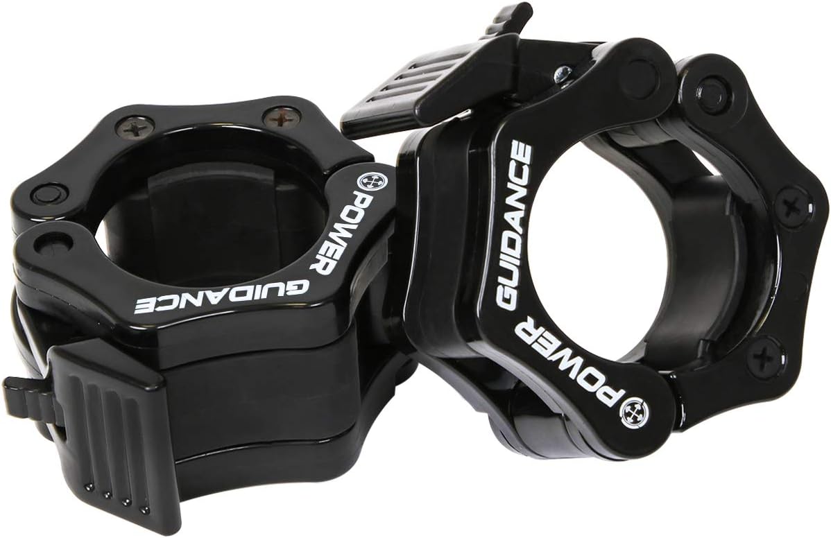 POWER GUIDANCE Weightlifting 50mm 2 inch Barbell Clamp Collar, Quick Release Pair of Locking 2" Olympic Bar