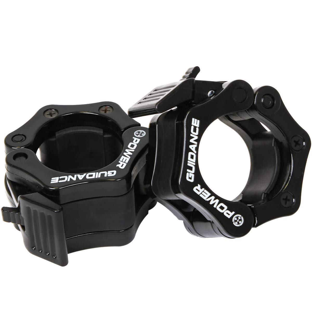 POWER GUIDANCE Weightlifting 50mm 2 inch Barbell Clamp Collar - Quick Release Pair of Locking 2" Olympic Bar - Great for Cross Training(Black)