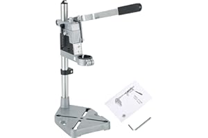 MAOPINER Universal Drill Press Stand, Adjustable Single Hole Drill Press Workstation with Aluminum Base, Mini Bench Clamp Drill Press Holder for Workbench Repair