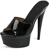 MELGONMG Women'S Clear Band Peep Toe Stiletto Prom Heels Sandals Sexy Transparent Straps Slip On Platform Super High Heeled Pole Dance Exotic Sandals For Party Wedding Pumps