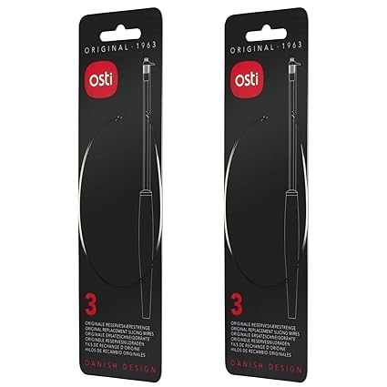 6 Osti Original Ersatz Draht, in Stahl für Osti Käsehobel (2 Pakete von 3 Drähte)