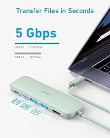 Anker USB C Hub 5-in-1 4K HDMI 85W PD-IN 2x USB-A 5Gbps MacBook Pro Air Dell view 4