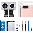 DGSCSMY for iPhone 7 Plus Back Camera Replacement OEM Module 12MP Main Rear Lens Parts 7plus 5.5" with Wide Telephoto Lens OIS HDR Photos 4K Video Fix Repair Assemble Tools Kit for A1661 A1784 A1785