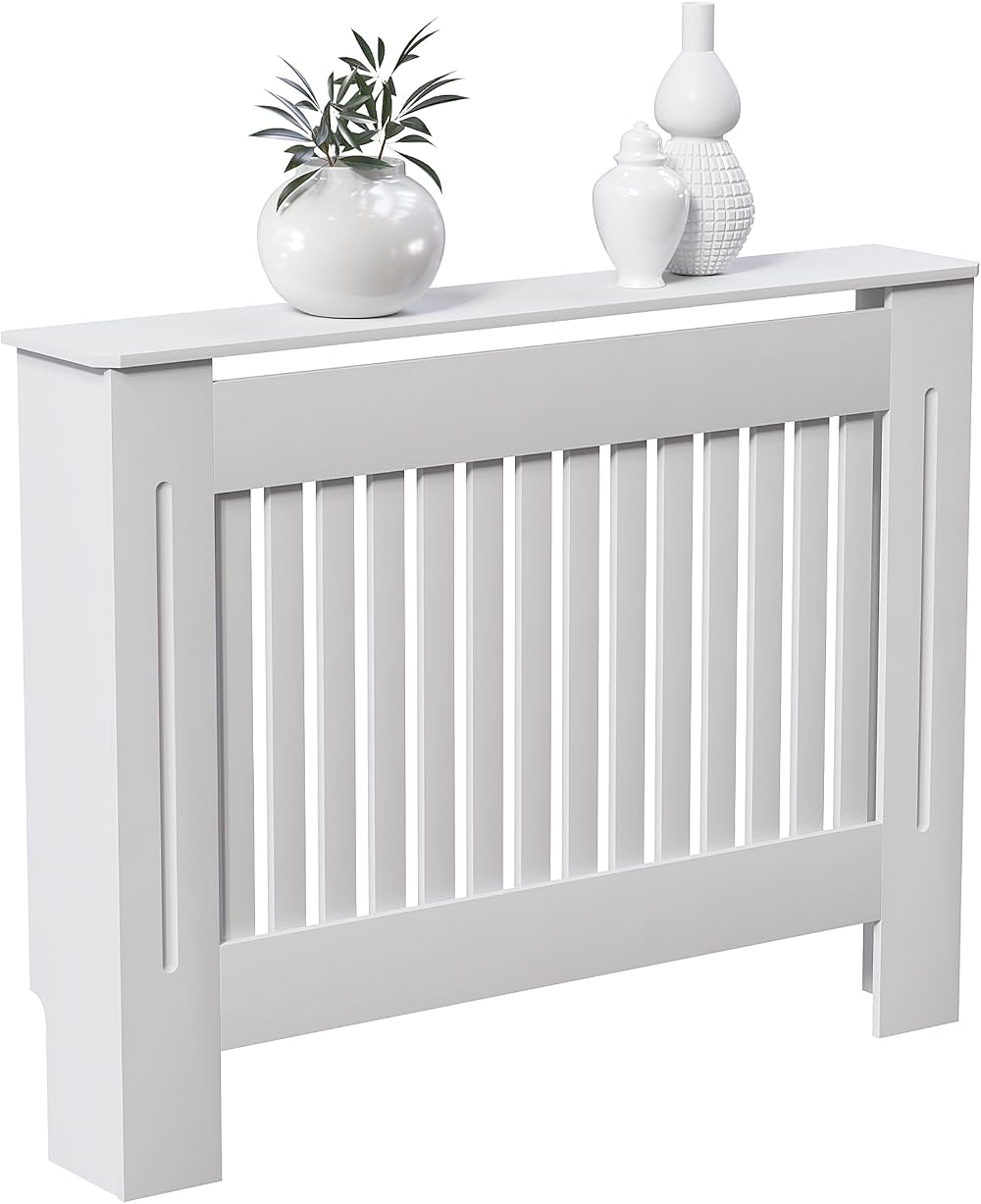 Vida Designs Chelsea Radiator Cover White Medium Modern Vertical Slat
