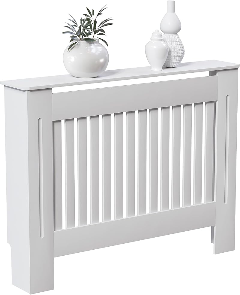 Vida Designs Chelsea Radiator Cover White Medium Modern Vertical Slat