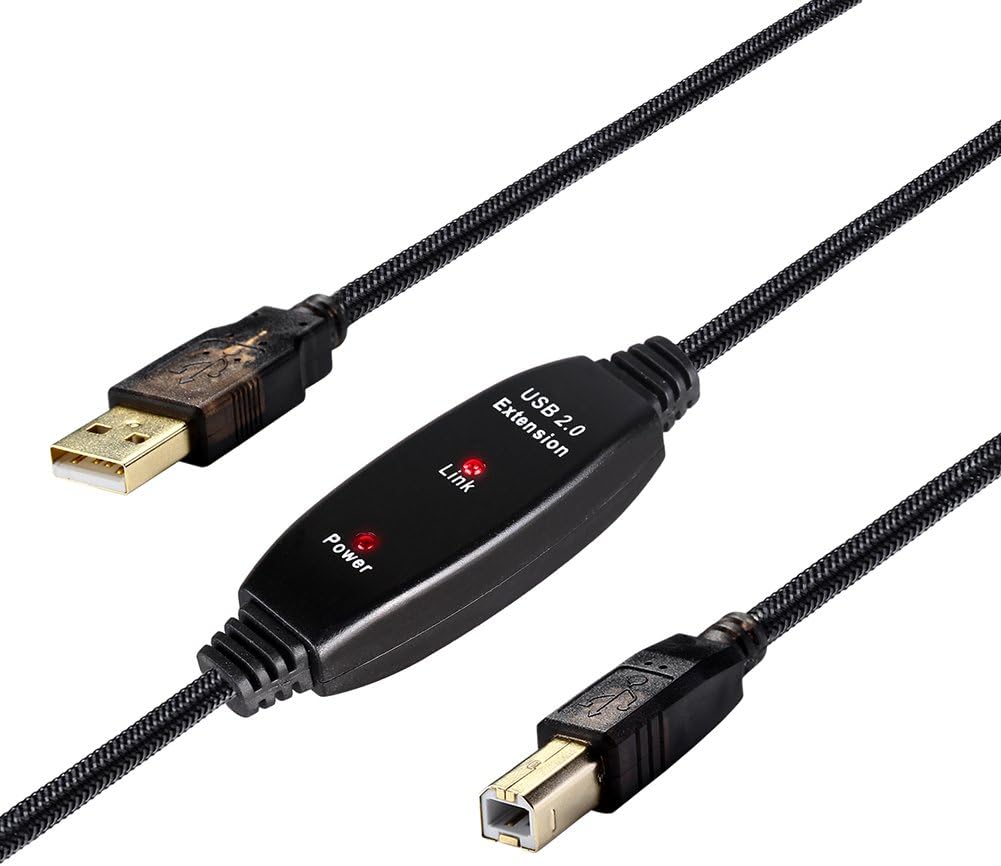 GHWL Printer Cable,High Speed Gold-Plated Nylon Braided USB Type A Male to B Male for HP, Canon, Lexmark, Epson, Dell, Xerox, Samsung etc