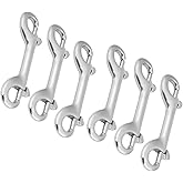 Sisims 6 Pcs Marine Grade Double Ended Bolt Snap Diving Hook Clips,Scuba Trigger Clip,Large 4-1/2'' 115mm 316 Stainless Steel (Silver)