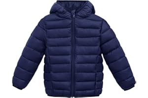 Happy Cherry Toddler Winter Down Coat Kids Windproof Puff Hoodie Jacket Lightweight Outerwear