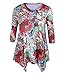 ZERDOCEAN Women's Plus Size Printed 3/4 Sleeve Tunic Top Loose Shirt Style-103 3X