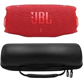 JBL Charge 6 Waterproof Portable Speaker Bundle with gSport Carbon Fiber Case (Red)
