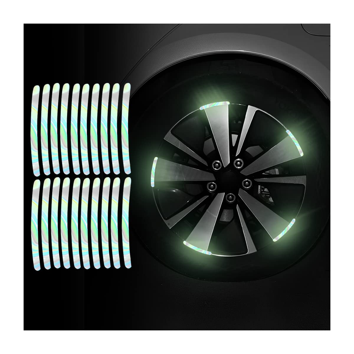 20PCS Reflective Car Wheel Decorative Stripe