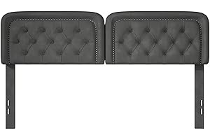 Beyetsea Tufted Upholstered Headboard Queen Size, Button Adjustable Height Queen Head Board Only, Sturdy and Durable Solid Wood with Nailhead Trim Headboards, Ideal for Bedroom, Dorm, Guest Room,Beige