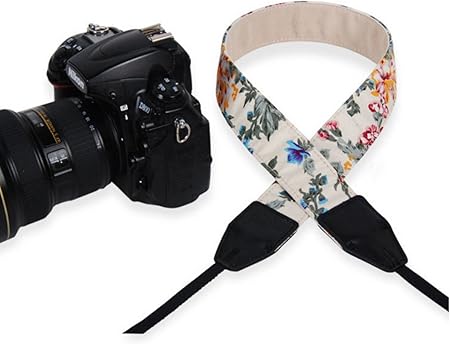 Amazon Bluecraft 花柄 カメラストラップ かわいい コットン デジタル 一眼 ミラーレス Slr Dslr 長さ調節可能 花柄1 カメラ 双眼鏡用ストラップ ホルダー 通販