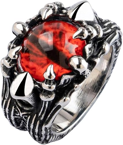 Amazon メンズレディースゴシックアクセサリー 赤い邪眼 悪魔の目リング指輪 チタンステンレス サイズ24 5号 ジュエリー 通販