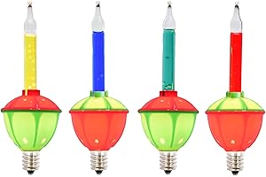 GOOTHY 4 Pack Multicolor Christmas Bubble Light Replacement Bulbs, Vintage Bubble Light Replacement Bulbs with Colorful Liquid, Night Lights Bulb for Indoor Outdoor Christmas Tree Decorations, E12 Base, 5W