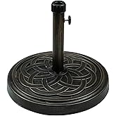 Orgrimmar Umbrella Base 26.5lbs Outdoor Living Heavy Duty Round Antiqued Patio Market Umbrella Base