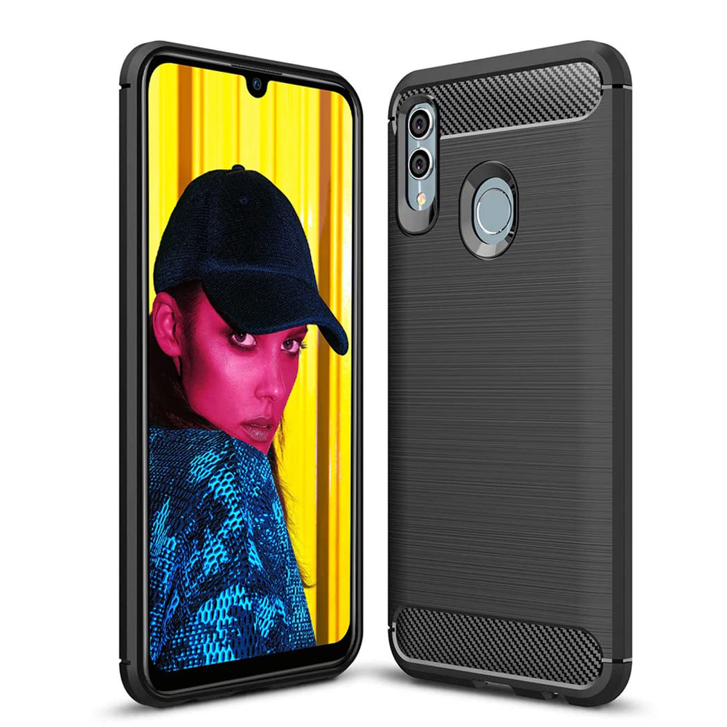 GAPlus Huawei P Smart 2019 Case - Ultra Slim Carbon Fibre Shockproof Bumper Case Cover For Huawei P Smart 2019 Black
