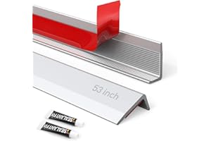 FOSLUOC 10 PCS * 53 Inch Peel and Stick Aluminum Tile Trim, Self Adhesive Kitchen Backsplash Trim Edge, Decorative Tile Liner. Matte Silver