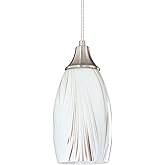 Mini Milk Glass Pendant Lights,Handcrafted Art Glass Pendant Hanging Light fixtures with Brushed Nickel Finish Adjustable Cor