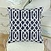 CaliTime Pack of 2 Canvas Throw Pillow Covers Cases for Couch Sofa Home Decoration Modern Geometric Figure Chain Both Sides 18 X 18 Inches Navy Blue
