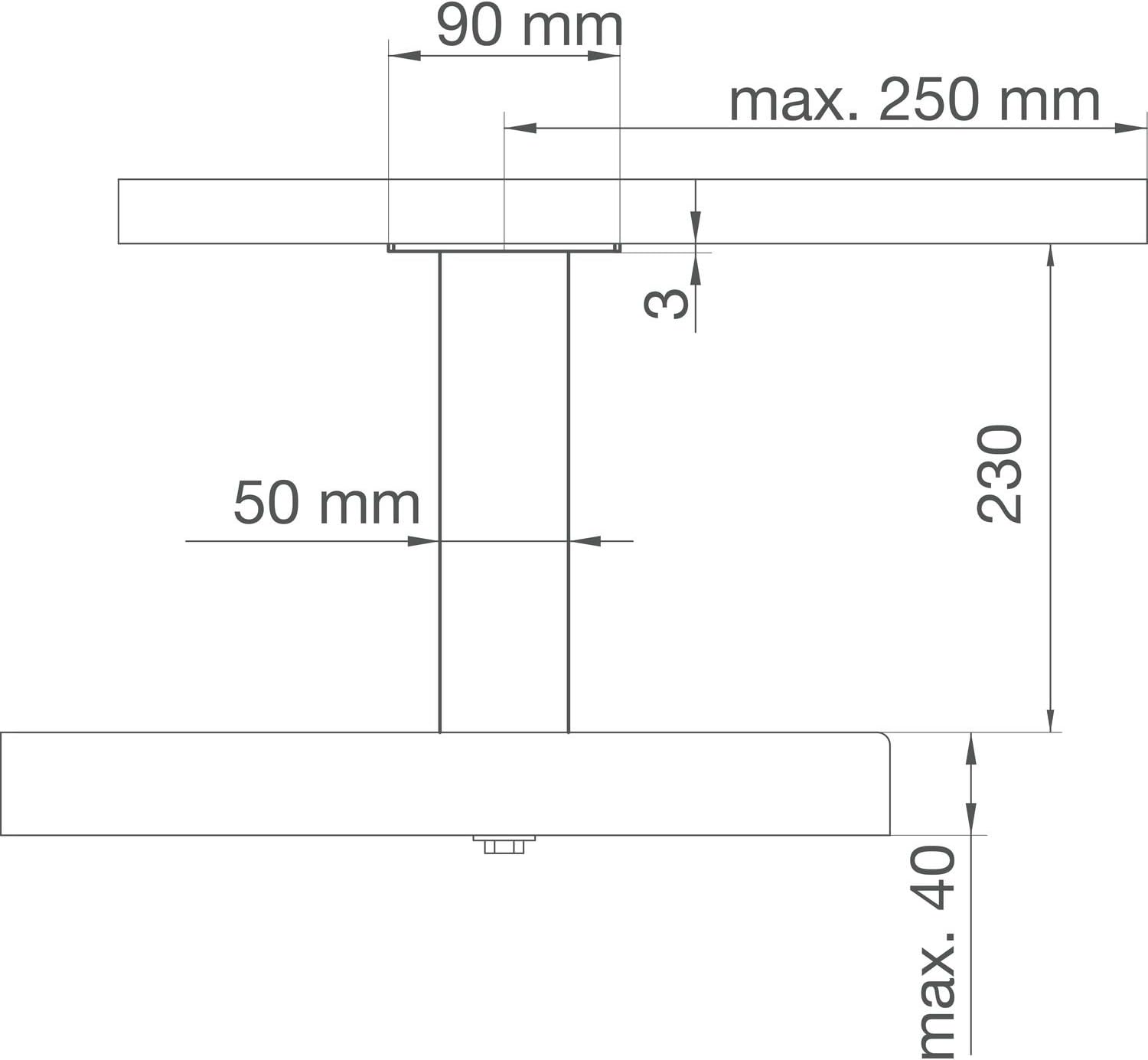EBB 20.005.11-230 Capri Bar Console Straight, Silver, 230 mm - Image 5