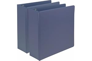 Samsill Earth's Choice, 3-Inch Durable D-Ring View Binder 2 Pack, USDA Certified Biobased, Eco-Friendly, Indigo Blue