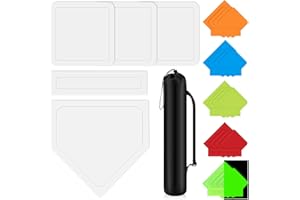 Hiboom 5 Pcs Baseball & Softball Base Set with Portable Carrying Bag 3 Throw Down Bases 1 Homeplate 1 Pitching Rubber for Kickball Softball Backyard Playground Practice Kids Adults