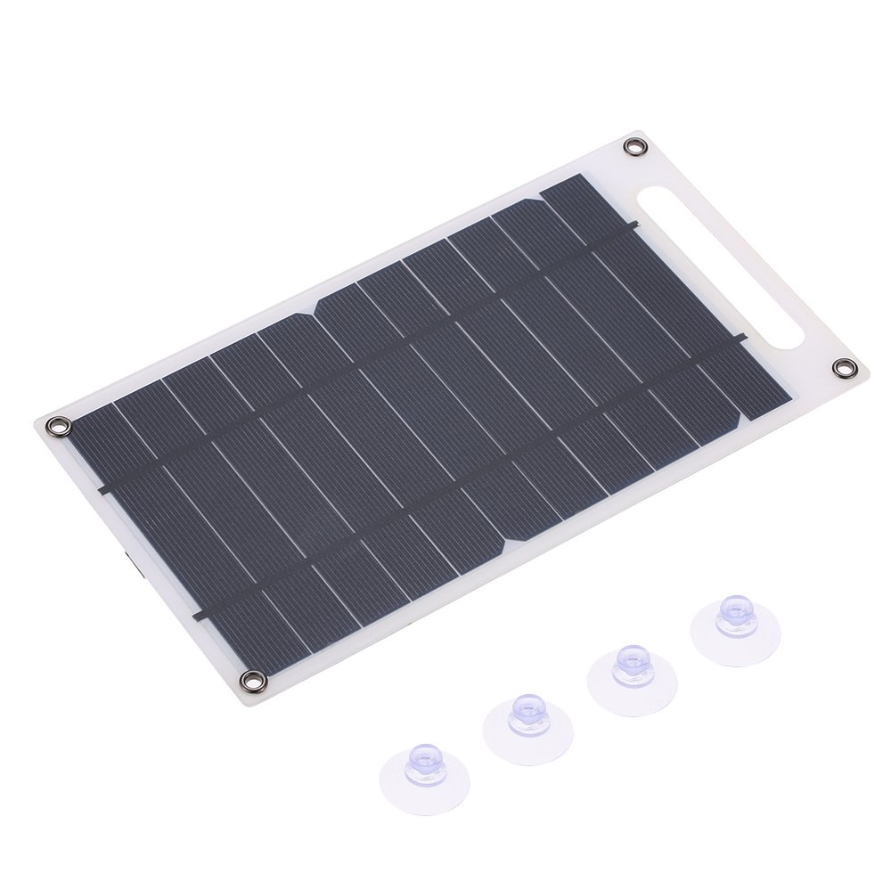 Lixada Solar Panel USB 7.8W Portable Ultra Thin Monocrystalline Silicon Solar Panel Charger USB Port for Cell Phone Outdoor Camping Climbing Hiking