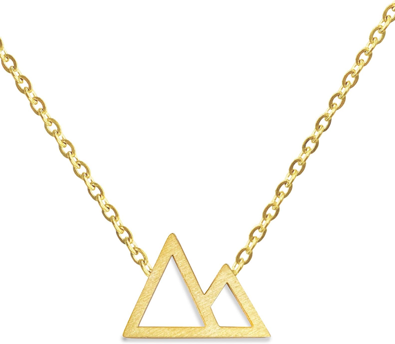Altitude BoutiqueSimple Mountain Necklace for Women Nature Lovers, Skiers, Hikers Campers (Gold, Silver)