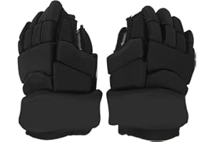 Hockey Gloves, Flexible Breathable Sports Ice Hockey Player Gloves Pair for Junior, Hocky Bendable Finger Protective Gloves E
