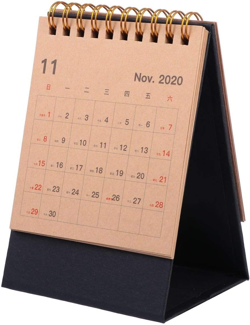 STOBOK 2Pcs 2023-2024 Standing Desk Calendar Monthly Easel Calendar Student Desk Diary Office Coil Standing Desk Calendar Flip Desktop Calendar