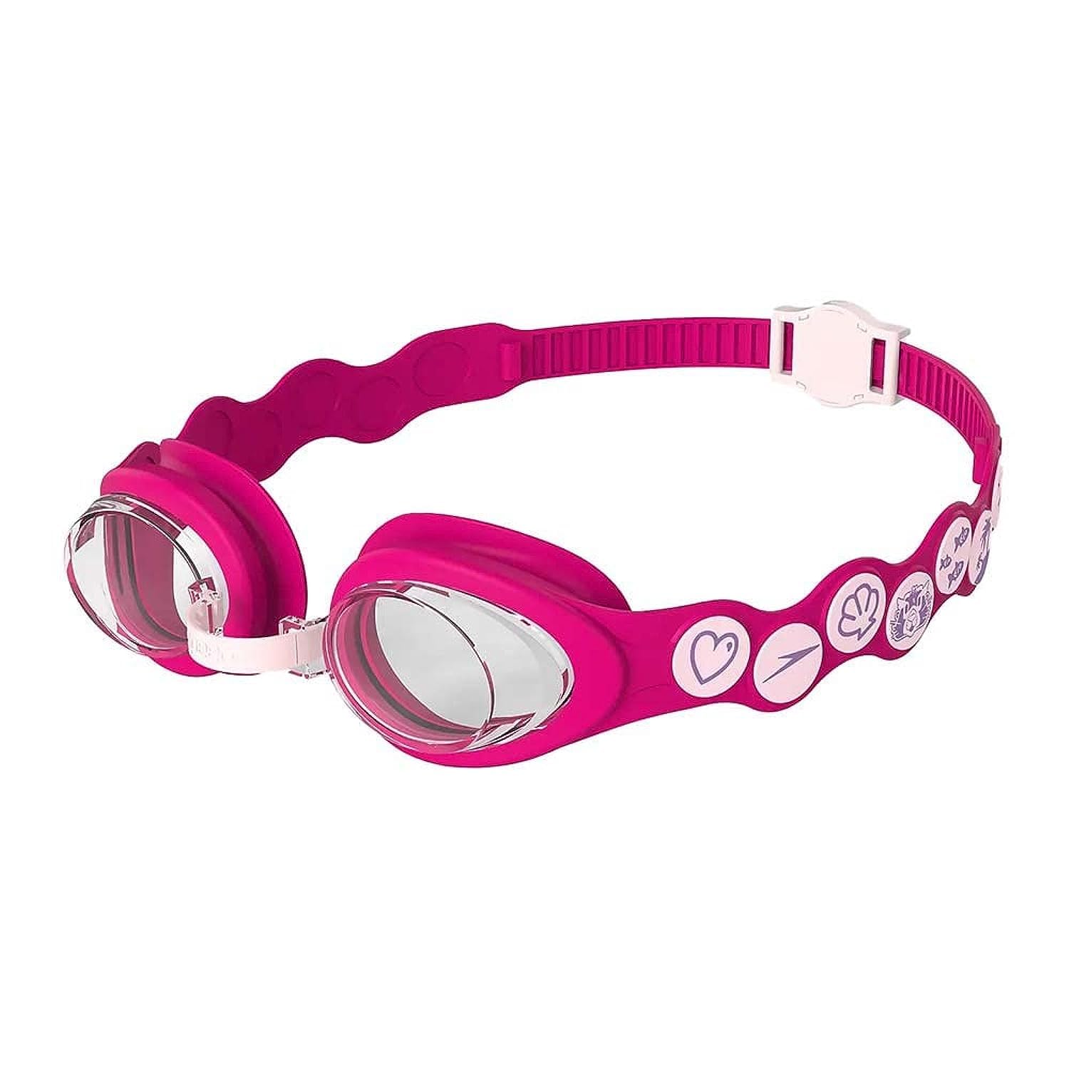 Speedo Unisex-Youth Sea Squad Spot Swimming Goggles | Learn to Swim | Adjustable Strap | Comfort, Blossom/Electric Pink/Clear, One Size