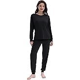 Joyaria Viscose Made from Bamboo Pajamas for Women Long Sleeve Jogger Pjs Set with Pocket &Drawstring