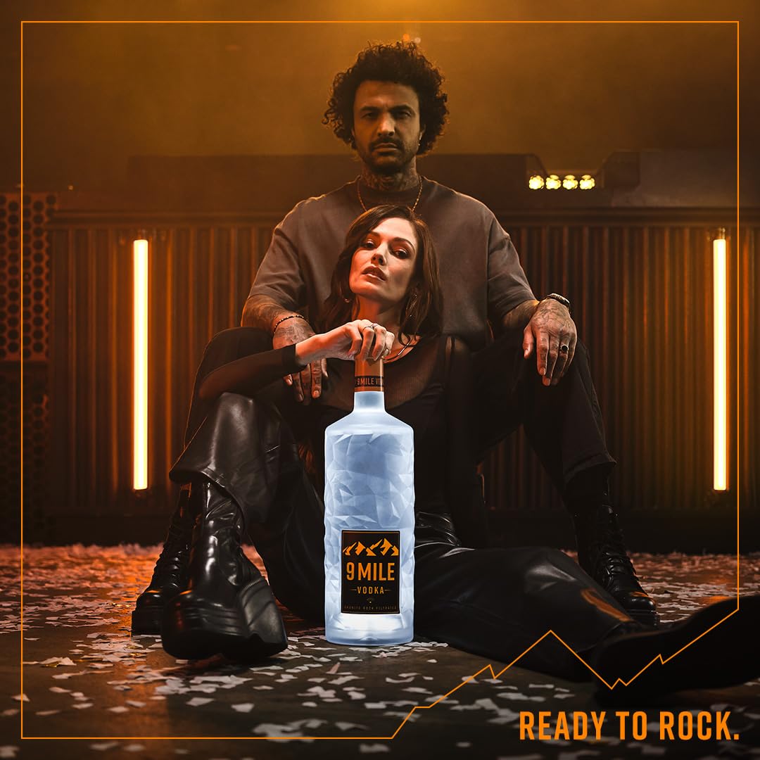 9 MILE Vodka 0,7l – 37,5% Vol. Premium Vodka mit LED-Beleuchtung, Granite Rock Filtration & mildem Geschmack – ideal für Longdrinks, Cocktails oder den puren Genuss 4