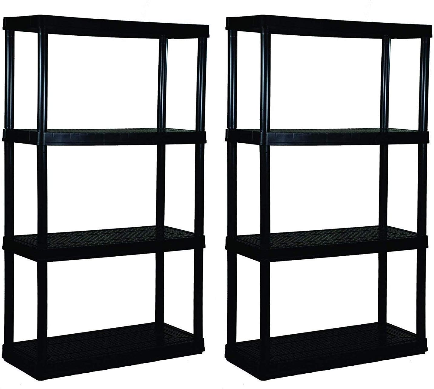 Gracious Living 4 Medium Duty Shelf Unit, Black (Pack of 2)