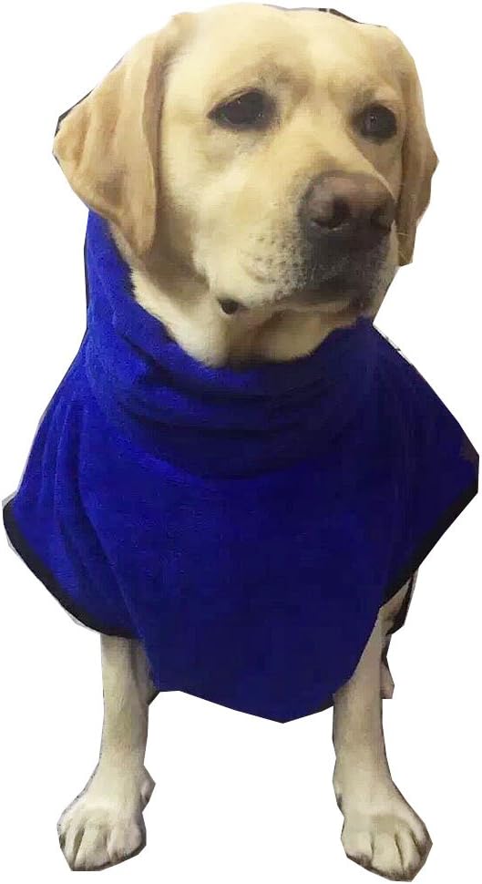 ZoonPark® Microfibre Dog Bathrobe, Quick Drying Dog Bathrobe Coat Pet Cat Dog Puppy Bath Towel Blue Color (L) - Image 4