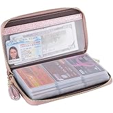 Easyoulife Credit Card Holder Wallet Womens Zipper Leather Case Purse RFID Blocking