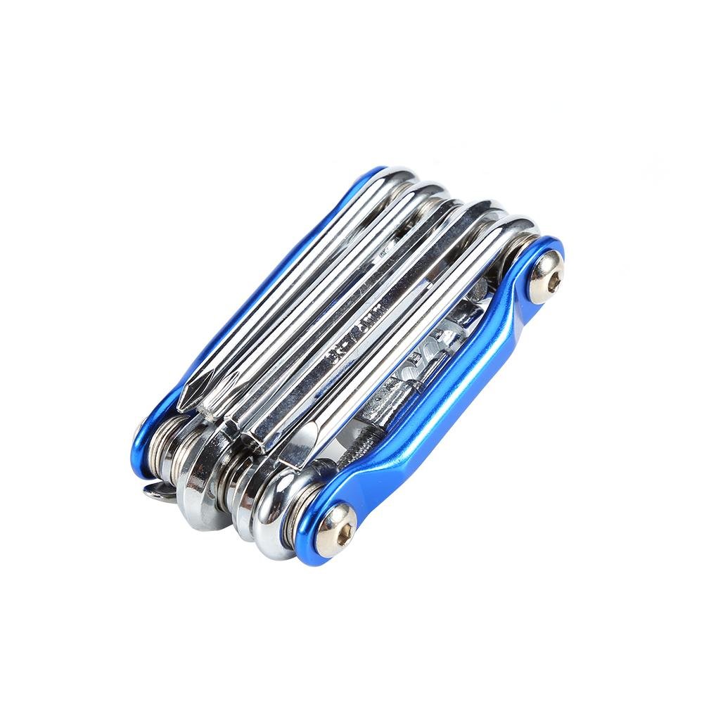 11 IN 1 Multi Function Cycling Repair Kit Hex Allen Wrench Screwdriver Folding Repair tool Blue