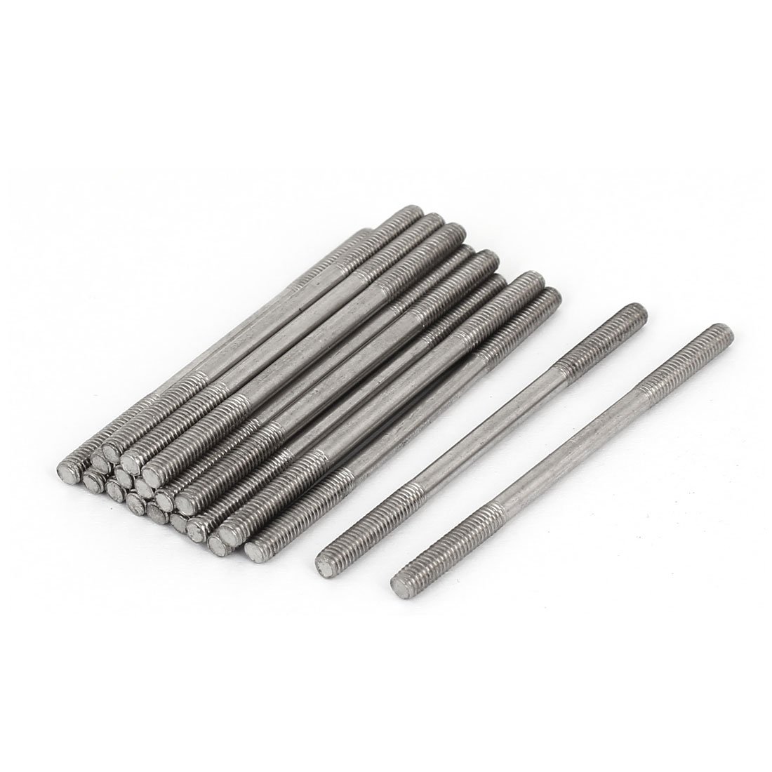 Sourcingmap M3x50mm 304 Stainless Steel Double End Threaded Stud Screw Bolt 20pcs