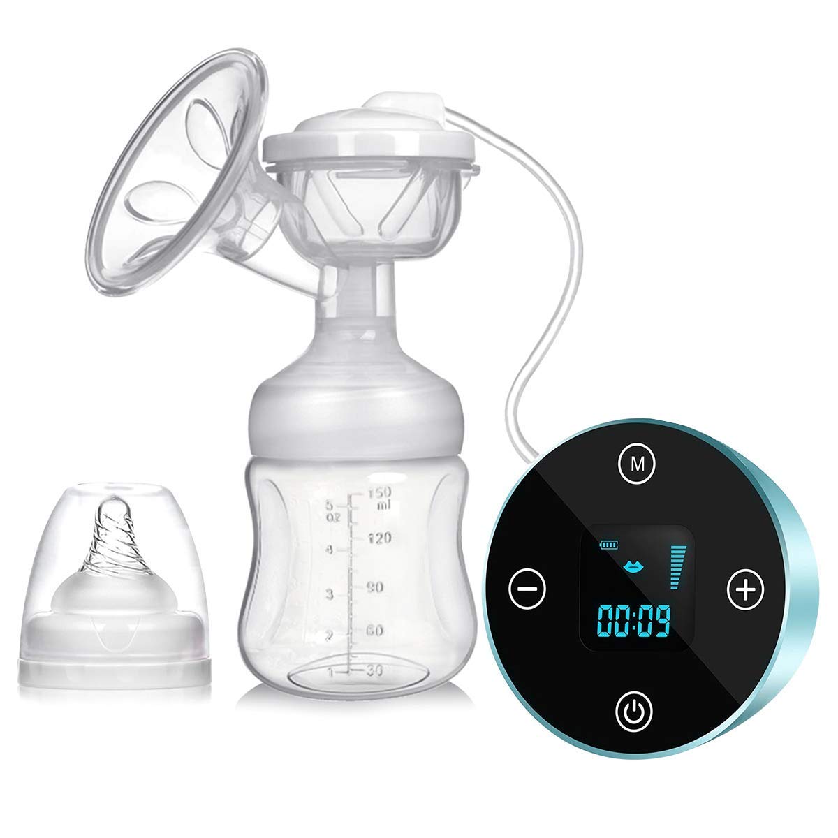 SUMGOTT Elektrische Milchpumpe, Wiederaufladbar tragbar Elektrische Brustpumpe mit LCD Smart Touchscreen (Elektrische Milchpumpe)