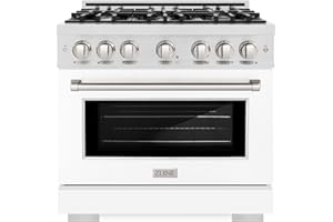 ZLINE 36 in. 5.2 cu. ft. Select Dual Fuel Range with 6 Burner Gas Cooktop and Electric Convection Oven in Satin Stainless Ste